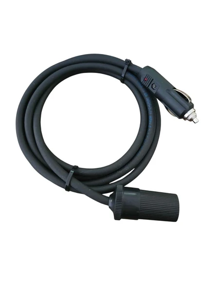 Araç Çakmaklık Uzatma Kablosu 12-24 Volt 16 Amper 2 X1,5mm TTR Bakır 2 Mt-Siyah ürün görseli 1