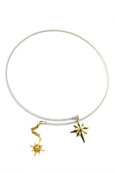 LitaeTrend Kutup Yıldızı Tasma Kolye - Gümüş - Resim 2