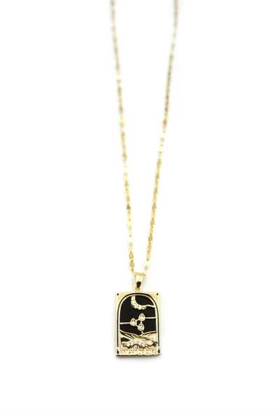LitaeTrend Çelik Tarot Kolye - Altın ürün görseli 1