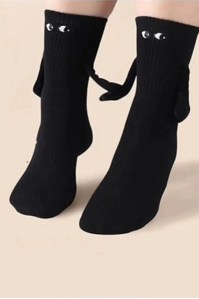 LitaeTrend Siyah Mıknatıslı Halay Çeken Arkadaş Aşk Çorabı 1 Çift ürün görseli