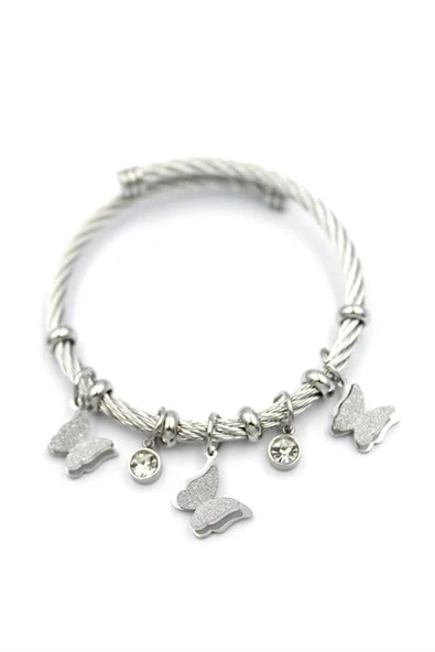 LitaeTrend Kelebek Charm Bilezik - Gümüş - 2