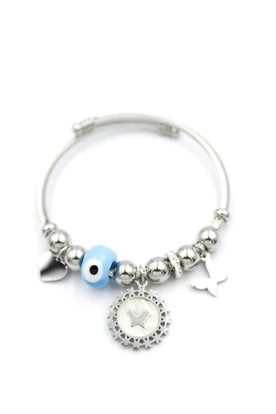 LitaeTrend Kelebek Charm Bilezik - Gümüş - Resim 2