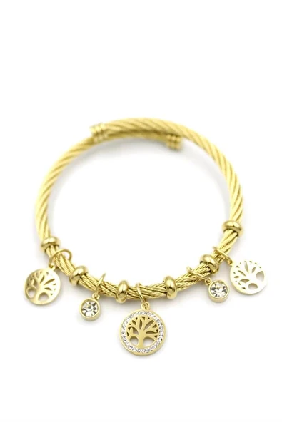 LitaeTrend Hayat Ağacı Charm Bilezik - Altın - Resim 2