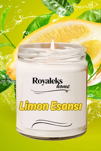 LitaeTrend Doğal Özel Seri Kokulu Dekoratif Kavanoz Mum 210 cc - Limon Esansı - RYL - Resim 3