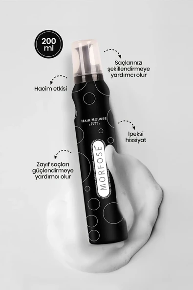 LitaeTrend Extra Strong Saç Köpük 200 ML - Ekstra Hacim Tutuş - mrfs - 2