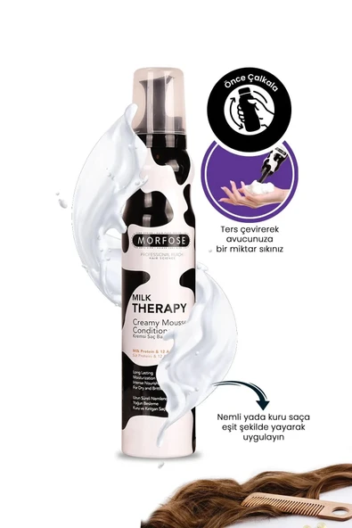 LitaeTrend Milk Therapy Kremsi Saç Bakım Köpük 350 ML - Besleyici Koruyucu - mrfs - 2