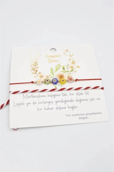 LitaeTrend Çiçek Marteniçka Bileklik - Kırmızı - Resim 2