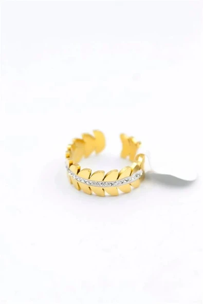 LitaeTrend 6'lı Taşlı Yaprak Yüzük - Altın ürün görseli 1