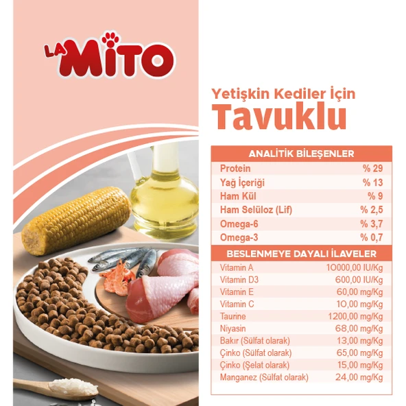 Mito Adult Cat Tavuklu Yetişkin Kedi Maması 5 kg Açık Mama - Resim 2