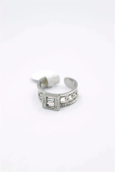 LitaeTrend 6'lı Taşlı Baget Yüzük - Gümüş ürün görseli 1