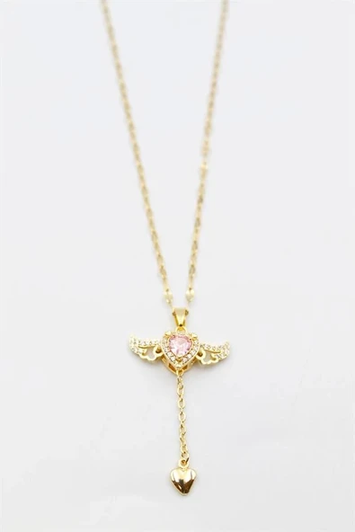 LitaeTrend Kalp Kolye - Altın - Resim 2