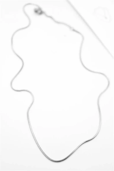 LitaeTrend Yılan Zincir Kolye - 46cm - Gümüş - Resim 2