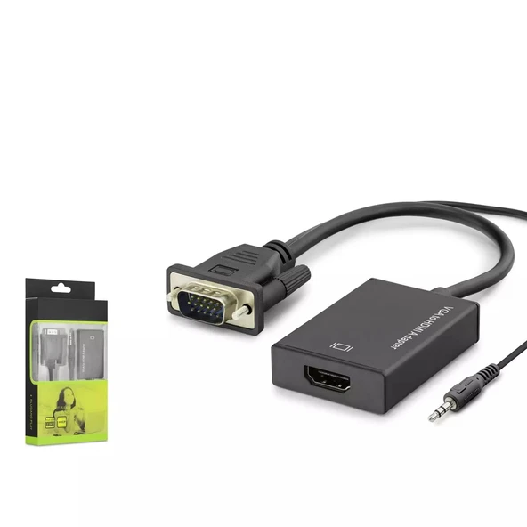 Hadron Hdx7794 Vga To Hdmi F Çevirici + Audio 1080P Siyah - 1