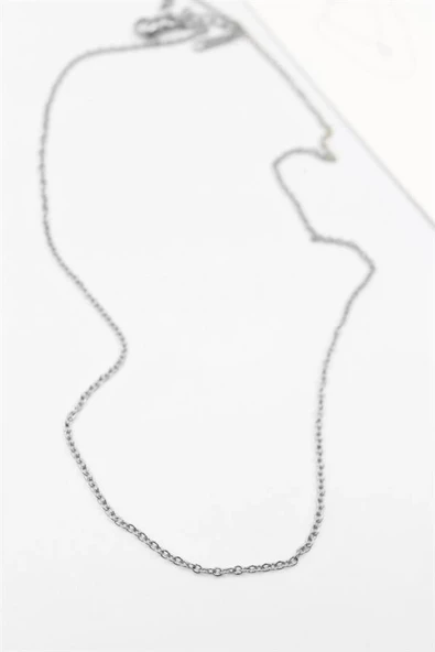 LitaeTrend Çelik Zincir Kolye - 45 cm - Gümüş ürün görseli 1