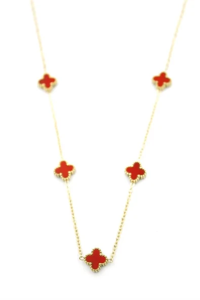 LitaeTrend Vc Yonca Kolye - Kırmızı - Resim 2