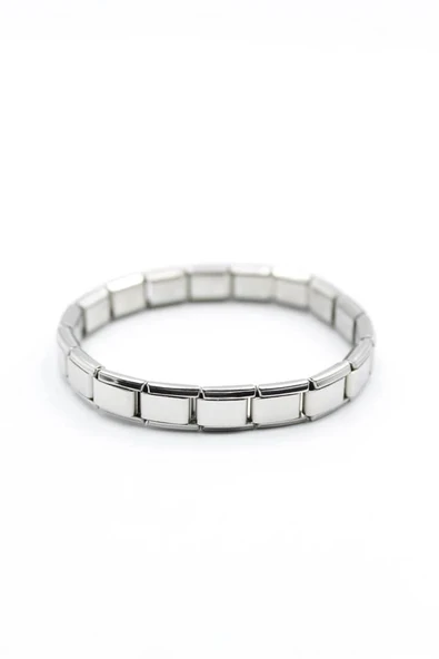 LitaeTrend Lastikli Çelik Bileklik - Gümüş - Resim 2