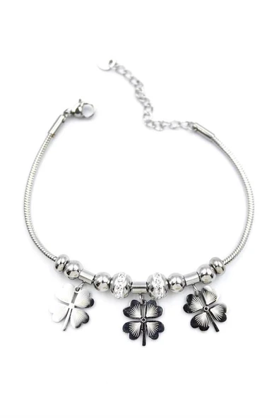 LitaeTrend Yonca Zincir Bileklik - Gümüş ürün görseli 1