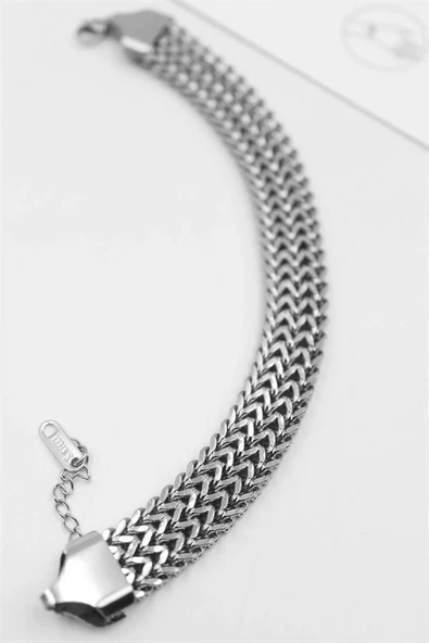 LitaeTrend Hasır Zincir Bileklik - Gümüş - Resim 2