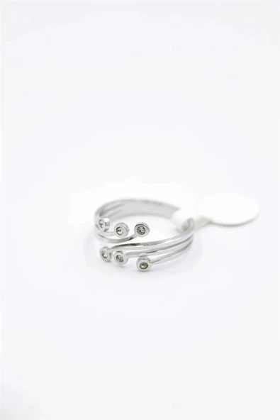 LitaeTrend 6'lı Taşlı Salyangoz Yüzük - Gümüş - Resim 2