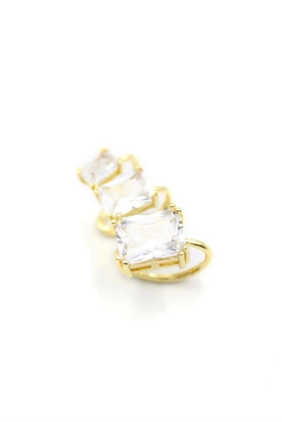 LitaeTrend Taşlı Kıkırdak Küpe - Altın ürün görseli 1