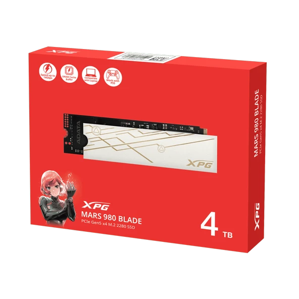 XPG Mars 980 Blade 4TB Okuma:14000 Yazma:13000 MB/s PCIe Gen5x4 M.2 NVMe Soğutuculu SSD SMAR-980B-4TCS - 5