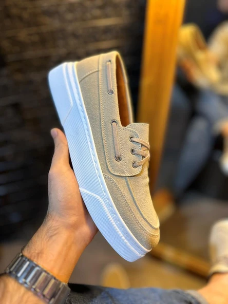 Pabucmarketi Erkek Günlük Ayakkabı Yüksek Taban Vizon - 2