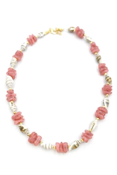 LitaeTrend Deniz Kabuğu Kolye - Nar Çiçeği - Resim 2