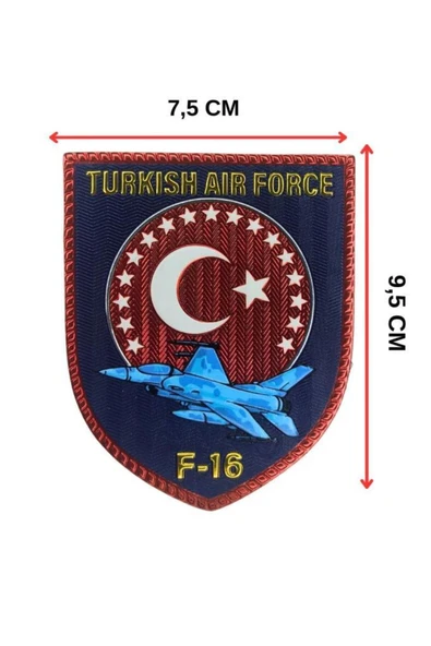 Turkish Air Force F-16 Patch Arması 3D Plastik TPU, Yeni Tip, Cırtlı, Standart Ölçü, 1.sınıf Kalite ürün görseli