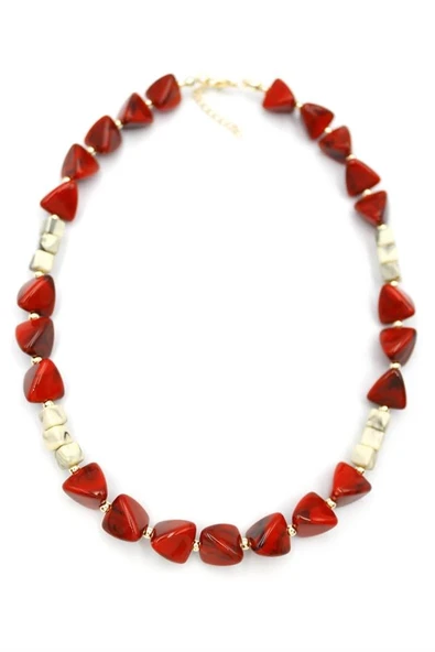 LitaeTrend Akrilik Kolye - Kırmızı - Resim 2