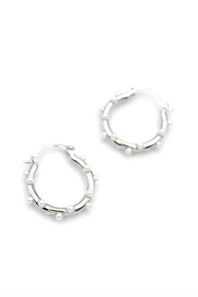 LitaeTrend İncili Halka Küpe - Gümüş ürün görseli 1