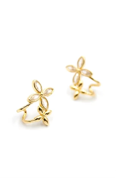 LitaeTrend Çoklu Çiçek Küpe - Altın ürün görseli 1