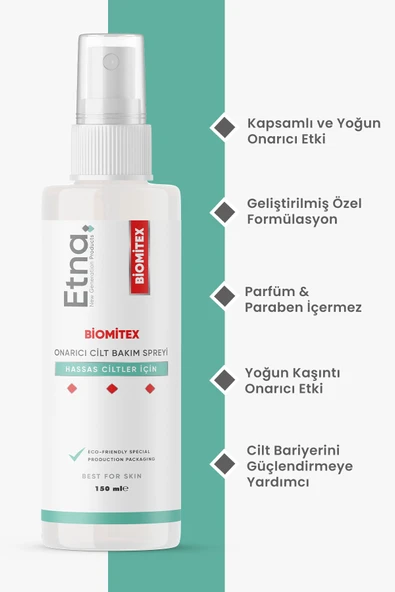 Etna Pharma Biomitex Onarıcı Cilt Bakım Losyonu 150 ML (Sprey Formatında)  (UYUZ, KAŞINTI, KENE) - 3