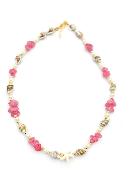 LitaeTrend Deniz Kabuğu Kolye - Nar Çiçeği ürün görseli 1