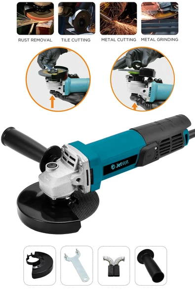 JetVolt Profesyonel 550W Avuç Taşlama Makinesi 125mm Bakır Sargılı Spiral - Mavi - 1