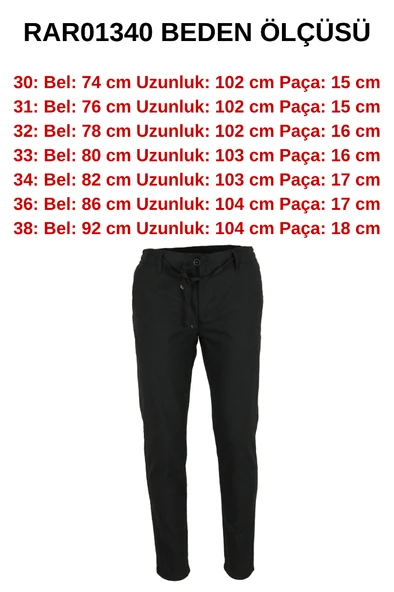 Erkek Jogger Pantolon Bel Bağcıklı Dar Kesim RAR01340 - 7