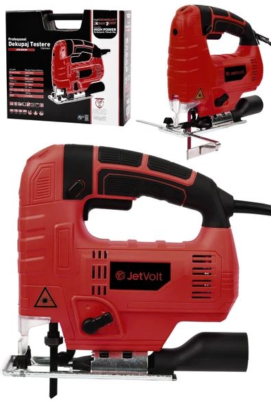 JetVolt 800W Bakır Sargılı Professional Devir Ayarlı Dekupaj Bıçkı Testere Makinası - Kırmızı - 1