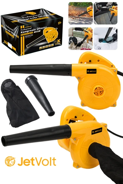 JetVolt Hava Üfleme Emme Makinesi 6 Kademe Devir Ayarlı 600 Watt Elektrikli Hava Üfleme Körüğü - Sarı - 1
