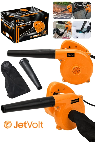 JetVolt Hava Üfleme Emme Makinesi 6 Kademe Devir Ayarlı 600 Watt Elektrikli Hava Üfleme Körüğü - Turuncu ürün görseli