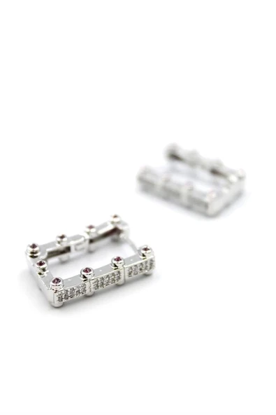 LitaeTrend Dikdörtgen Küpe - Gümüş ürün görseli 1