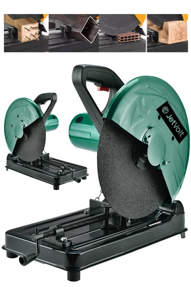 JetVolt Profesyonel 2000W 355mm Bakır Sargılı Metal Şanzıman Profil Metal Kesme Makinesi - Yeşil ürün görseli 1