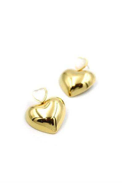 LitaeTrend Sedef Kalp Küpe - Altın ürün görseli 1