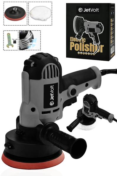 JetVolt 12V Orbital 8 Kademli Cila Pasta Parlatma Polisaj Makinesi - Gri - 1