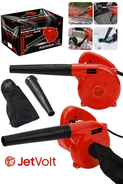 JetVolt Hava Üfleme Emme Makinesi 6 Kademe Devir Ayarlı 600 Watt Elektrikli Hava Üfleme Körüğü - Kırmızı - 1