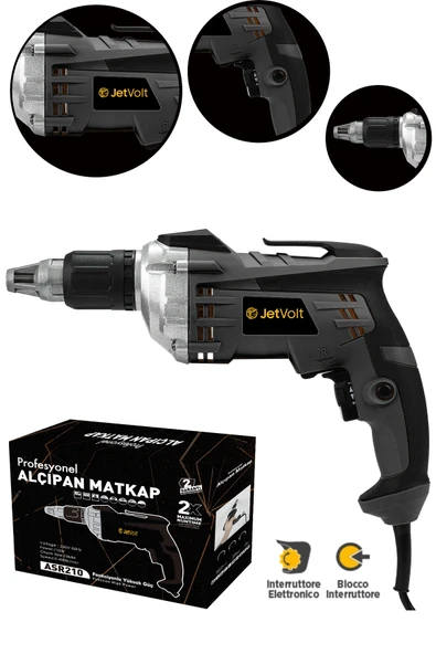 JetVolt Profesyonel 90N.m Alçıpan Vidalama Tabancası 710W - Siyah - 1