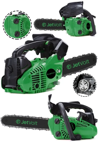 JetVolt 25cc Mini Benzinli Testere Ağaç Odun Dal Budama Ve Kesme Testeresi Hızar Motoru - Yeşil ürün görseli 1
