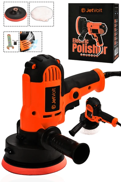 JetVolt 12V Orbital 8 Kademli Cila Pasta Parlatma Polisaj Makinesi - Kırmızı - 1