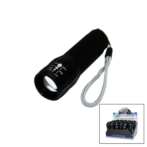 LED GOLD ORION HIGHLIGHTING ALUMİNUM FLASHLİGHT PİLLİ ZOOMLU EL FENERİ METAL KASA (5250)