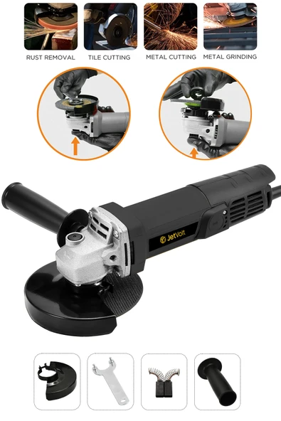 JetVolt Profesyonel 550W Avuç Taşlama Makinesi 125mm Bakır Sargılı Spiral - Siyah - 1