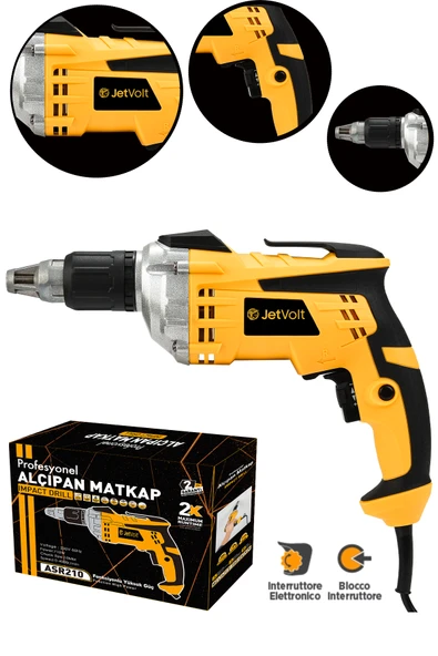 JetVolt Profesyonel 90N.m Alçıpan Vidalama Tabancası 710W - Sarı ürün görseli 1