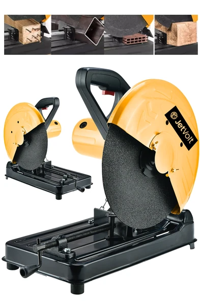 JetVolt Profesyonel 2000W 355mm Bakır Sargılı Metal Şanzıman Profil Metal Kesme Makinesi - Sarı ürün görseli 1